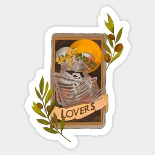 The Lovers Tarot:, Kissing Skeletons Sticker